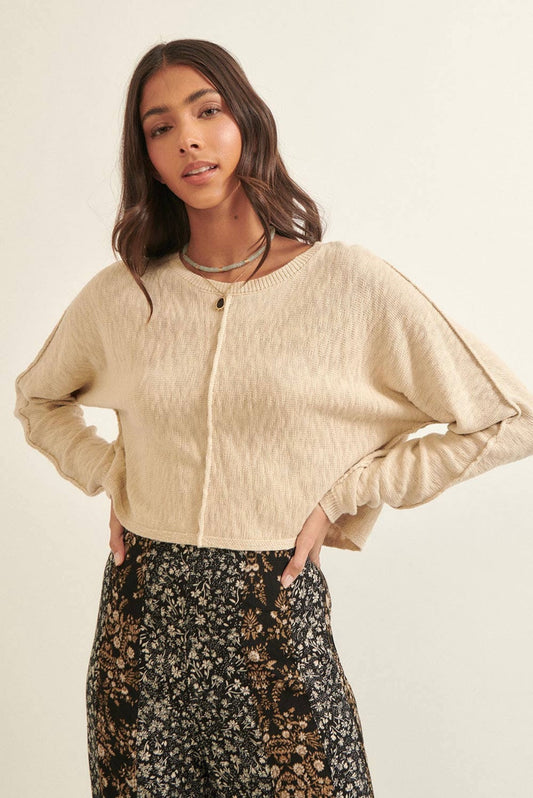 Exposed Seam Crop Sweater